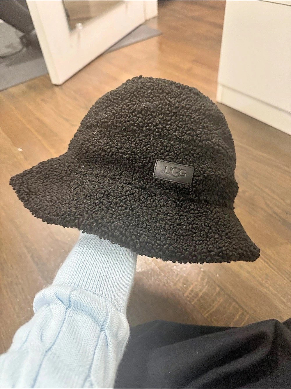 UGG Fabric and Sherpa Bucket Hat Black